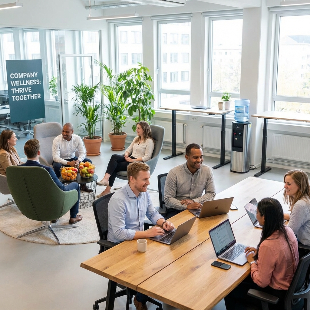 Equipe saudável no escritório